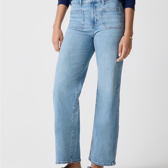 J. Crew Petite Wide Leg patch pocket Women's Denim Jeans🔵